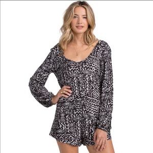 Woman's Billabong Black Long Sleeve Romper